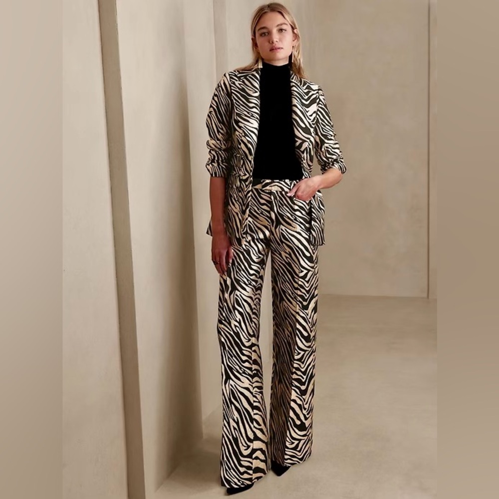 Vintage Wide Leg Gold Zebra Pants